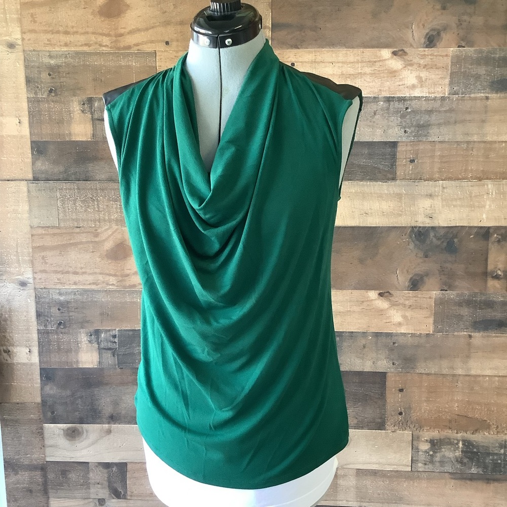 Green Blouse w/leather